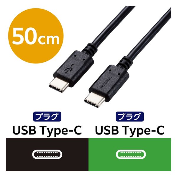 USB Type C ケーブル L字 0.5M 100W 5A PD対応 QC 4.0急速充電 高速データ転送