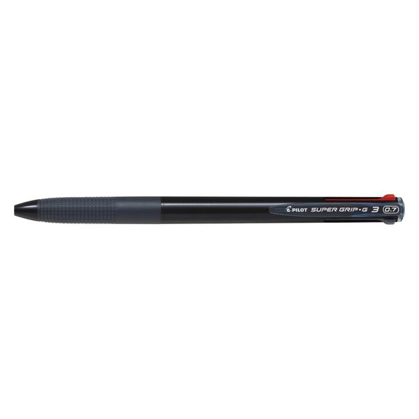 パイロット 油性3色ボールペン スーパーグリップG3 細字 0.7mm ブラック軸 BKSG-30F-B 1本