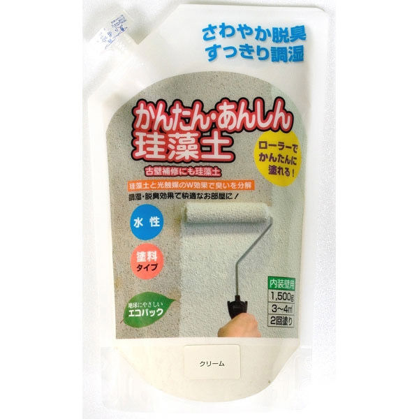 フジワラ化学 簡単安心珪藻土 1.5kg クリーム 209539 1袋（直送品）