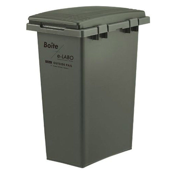ゴミ箱 フタ付き 45L 連結可能 屋外 カーキ 幅31×奥行45×高さ60cm ELB