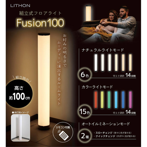 ライソン 組立式フロアライト Fusion100 KSLT-007W 1個（直送品