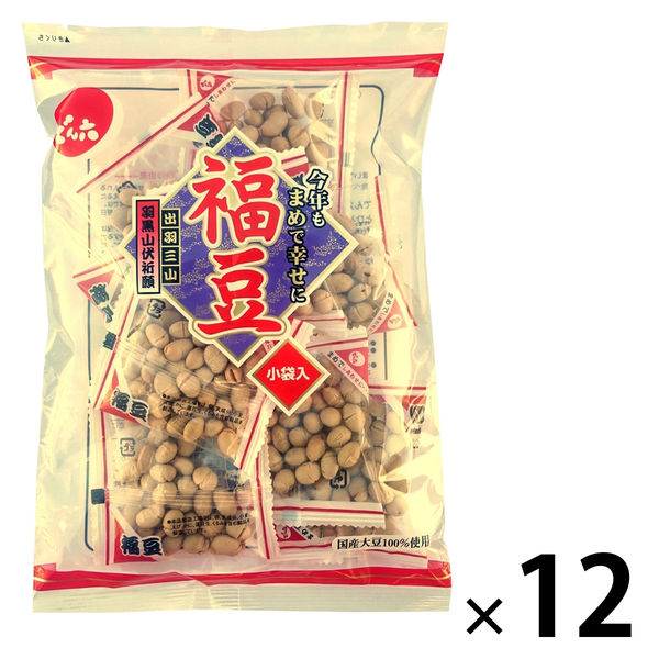 小袋福豆 1セット（1袋×12） でん六 節分 豆まき 豆 小分け - アスクル 