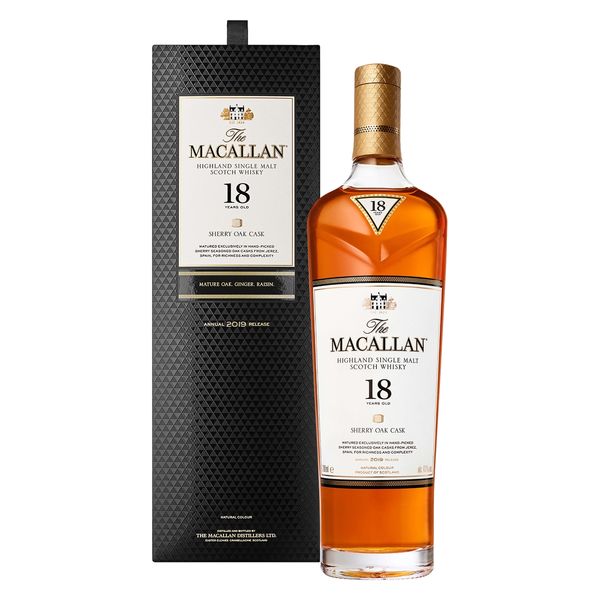 （数量限定） ウイスキー ザ・マッカラン18年 43度　700ml 1本　正規品　スペイサイド　シングルモルト　スコッチウイスキー