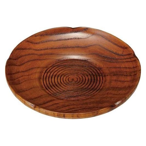 のれそれ あまぐり 茶色成型　黒目 イシダ 木製茶托 梅型 5枚入 (1セット:5個入) 4970736676489 1