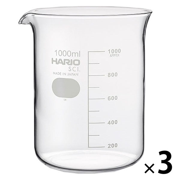HARIO（ハリオ） ビーカー 1000ml コーヒー インテリア 1セット（3個