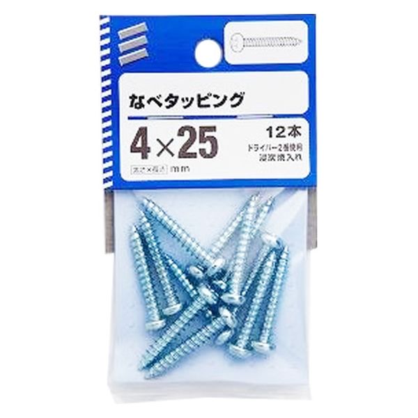 八幡ねじ なべタッピング 4×25　1セット(60本)（直送品）