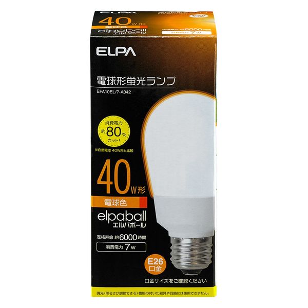 朝日電器 電球形蛍光灯Ａ形　４０Ｗ形 EFA10EL/7-A042 1個（直送品）