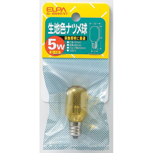 朝日電器 生地色ナツメ球5W G-05H(Y) 1個（直送品）