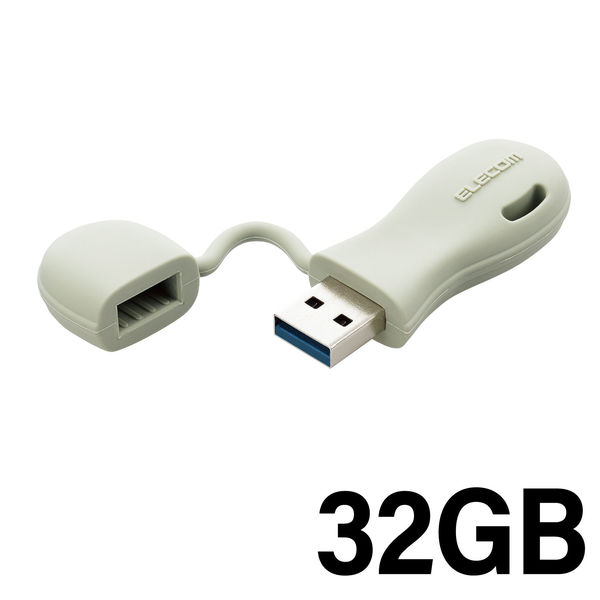 USBメモリ 32GB USB A 一体型 キャップ式 グリーン MF-JRU3032GGR エレコム 1個（直送品）