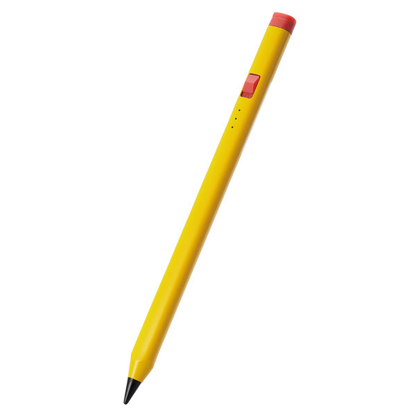iPad用 タッチペン スタイラスペン 充電式 スリム 握りやすい三角形 イエロー P-TPACAPEN02YL エレコム 1個 - アスクル