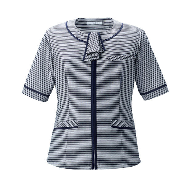 カーシーカシマ BEAUTY BORDER オーバーブラウス ネイビーボーダー 9号 ESA892 1着（取寄品）カーシーカシマ BEAUTY BORDER オーバーブラウス ESA892