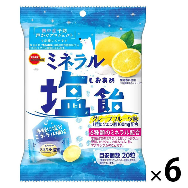 ミネラル塩飴 6袋 ブルボン 塩あめ 塩分補給