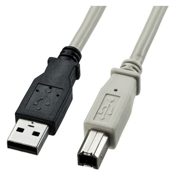 サンワサプライ USB2.0ケーブル(ライトグレー・1.5m) KU20-15K2 1本（直送品）