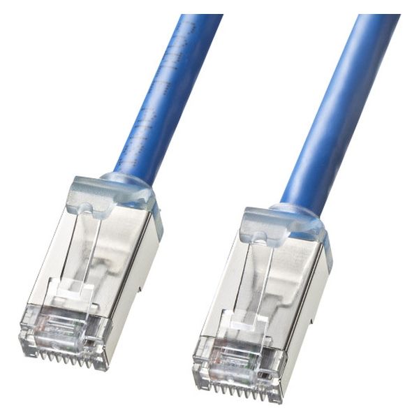 サンワサプライ カテゴリ6A STP LANケーブル(超ショートブーツ・ブルー・5m) KB-T6ASB-05BL 1個（直送品）