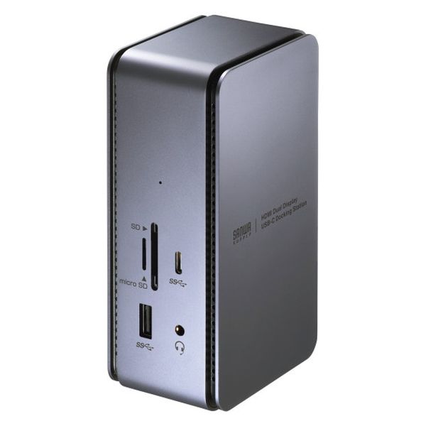 サンワサプライ ドッキングステーション USB-C HDMI×2 USBハブ 2画面出力 ドライバ不要 USB-CVDK12 1個（直送品）