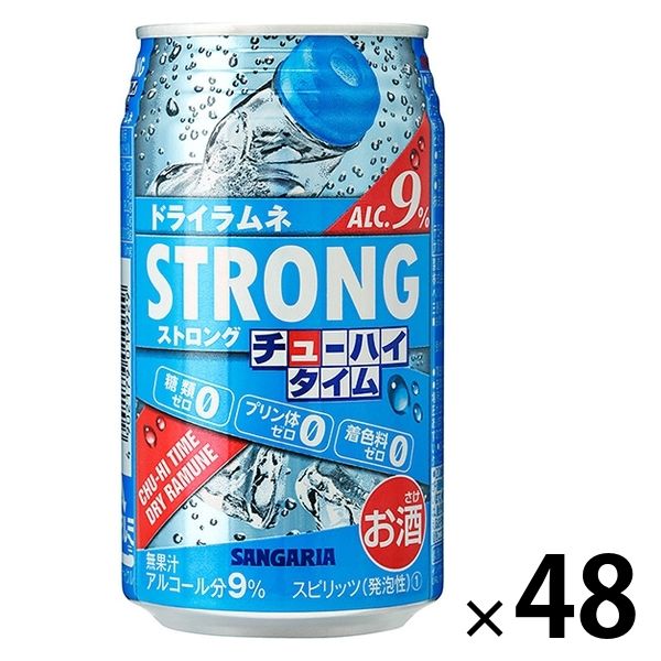 チューハイ 酎ハイ ストロング チューハイタイムゼロ ラムネ 糖類ゼロ プリン体ゼロ 着色料ゼロ 340ml 缶 2箱 （48本）