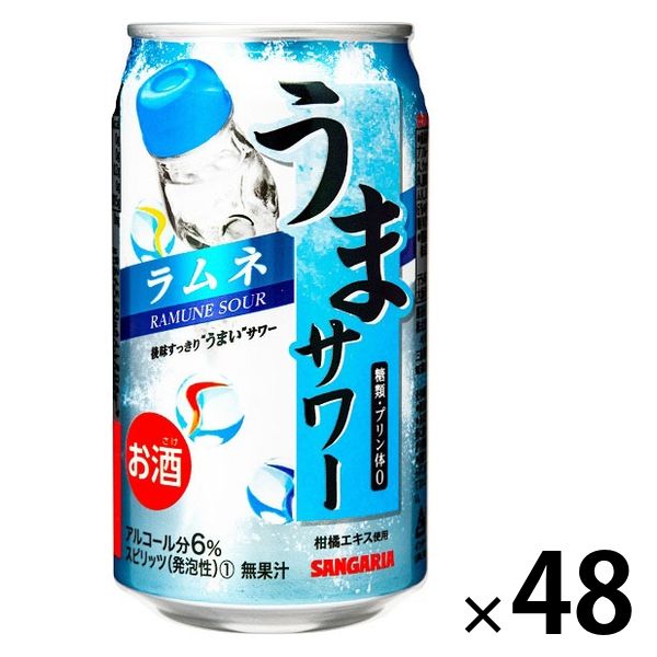 チューハイ 酎ハイ サンガリア うまサワーラムネ 350ml 缶 6本