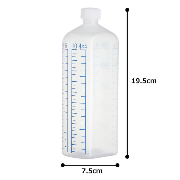 ケーエム化学 カラー目盛投薬瓶 青色目盛り（未滅菌） 500cc（500mL） 101808 1袋（5本入）