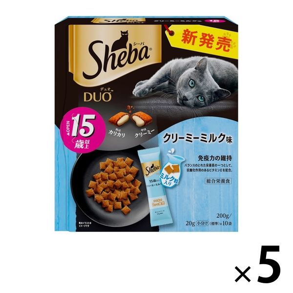 シーバ デュオ 15歳以上 クリーミーミルク味 200g 5個 キャットフード