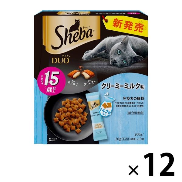 シーバ デュオ 15歳以上 クリーミーミルク味 200g 12個 キャットフード