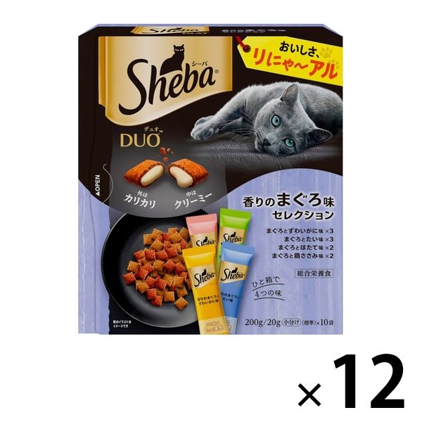 シーバ 香りのまぐろ味セレクション 成猫用 200g×12個　2点セット Amazon.co.jp: シーバ デュオ キャットフード 15歳以上 香りの
