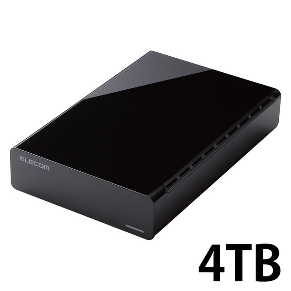 HDD 外付けハードディスク 4TB ファンレス静音設計 ブラック ELD-HTV040UBK 1台 エレコム