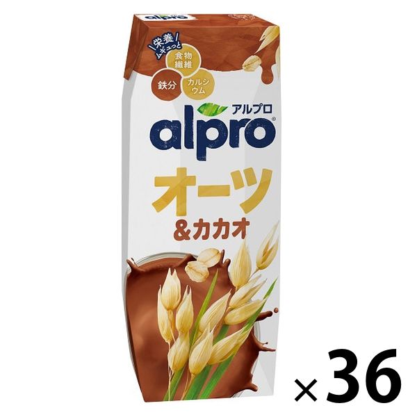 ダノンジャパン アルプロ 食物繊維＆鉄分 オーツ＆カカオ 贅沢チョコレートの味わい 250ml 1セット（36本）