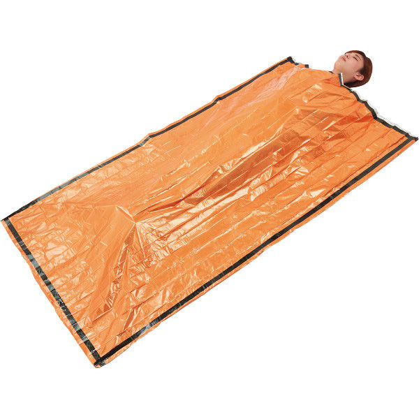 サンウェイ 【4袋セット】静音アルミ寝袋（オレンジ） 23-0563-067