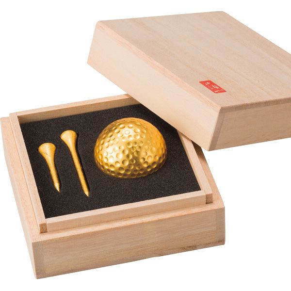 ディースタイル 金箔ゴルフボール&ティーセット(シングル) 23-0588-051 1箱(直送品)
