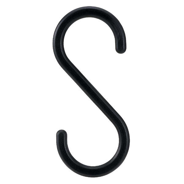 レック S字フック（大） ブラック 耐荷重4kg H00502 1パック（4
