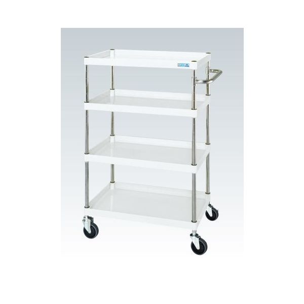 CSパールワゴン(中量タイプ/均等耐荷重150kg/サイレントエラストマー車/H1200mm/4段/移動式) CSPー75124YSEW（直送品） 32,364円