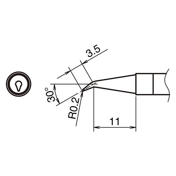 白光 HAKKO T39シリーズ J型 こて先 0.2 T39ーJ02 T39-J02 1本（直送品）