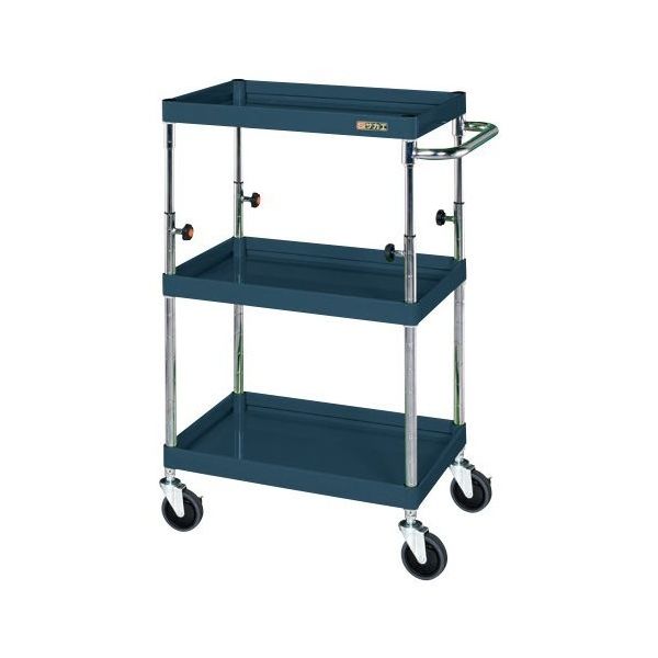 CSパールワゴン(中量タイプ/均等耐荷重150kg/サイレントエラストマー車/H850~1100mm/3段/移動式) TCSPー6083SE（直送品） 34,415円