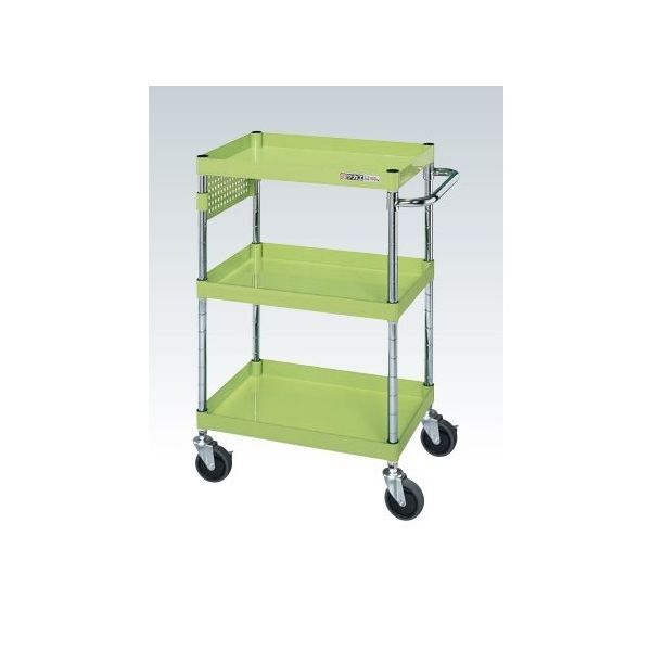 CSパールワゴン(中量タイプ/均等耐荷重150kg/サイレントエラストマー車/H880mm/3段/移動式/パンチングパネル付) CSPー60（直送品） 26,544円