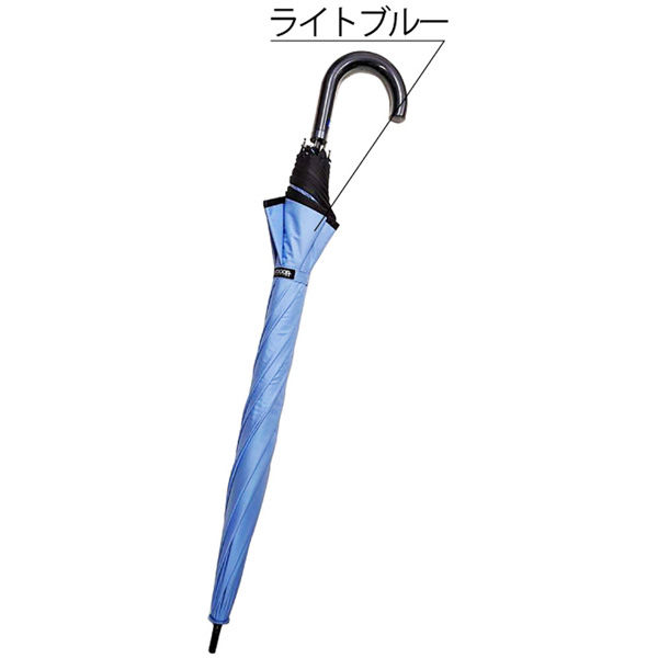 丸十コーポレーション 傘 無地 裏PU 65cm Lブルー 10002510 1本