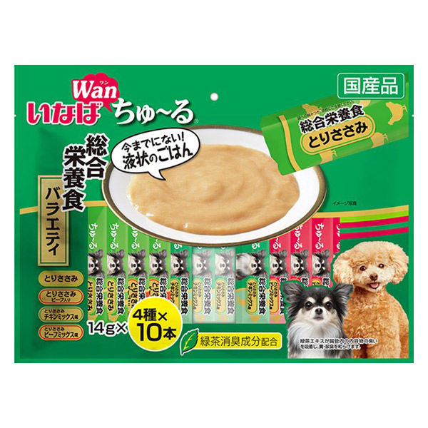 （バラエティパック）いなば ちゅーる 犬 総合栄養食 国産（14g×40本）1袋 ちゅ～る ドッグフード