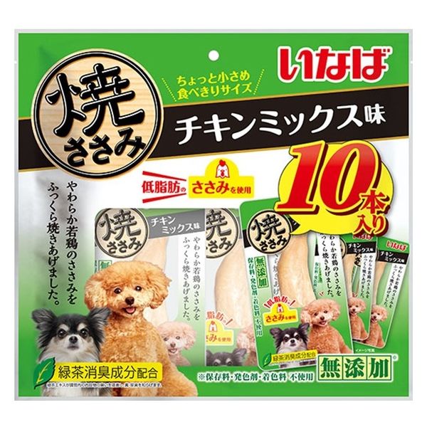 いなば 焼ささみ 犬 チキンミックス味 10本入 1袋 ドッグフード おやつ