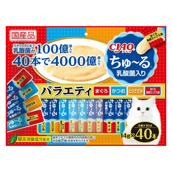 バラエティパック）いなば チャオ ちゅーる 猫 乳酸菌入り バラエティ