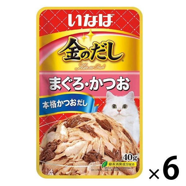 いなば 金のだし 猫 パウチ まぐろ・かつお 40g 6袋 キャットフード