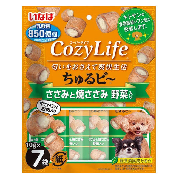 【ワゴンセール】いなば Cozy Life ちゅるビー 犬 ささみと焼ささみ 野菜入り （10g×7袋）1袋 おやつ コージーライフ