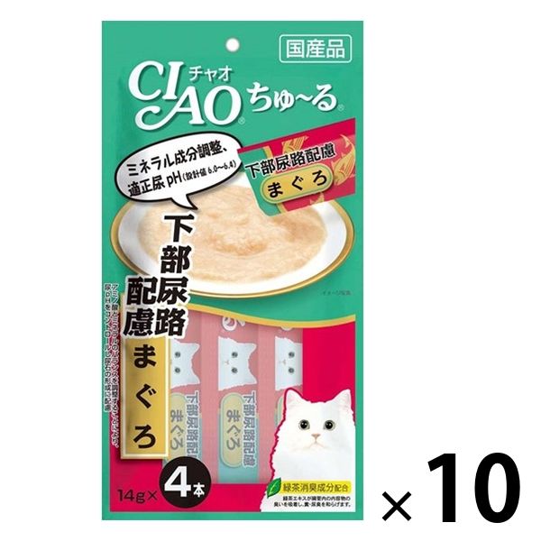 いなば CIAO チャオ ちゅーる 猫 下部尿路配慮 まぐろ 国産（14g×4本）10袋 ちゅ～る チュール おやつ