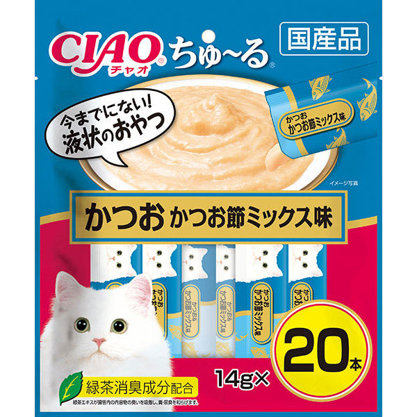 いなば CIAO チャオ ちゅーる 猫 かつお かつお節ミックス味 国産（14g×20本入）1袋 ちゅ～る チュール おやつ