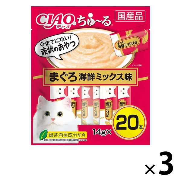 チャオ いなば ペットフード 猫 スナック チャオ ちゅーる まぐろ・かつおバラエティ 14g 40本入 ペット用品 CIAO 猫 チュール おやつ ペースト 液状 国産