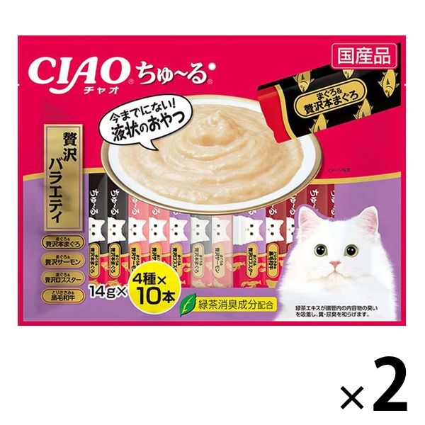（バラエティパック）いなば CIAO チャオ ちゅ～る 猫 贅沢 4種 40本 国産 2袋 ちゅーる キャットフード おやつ