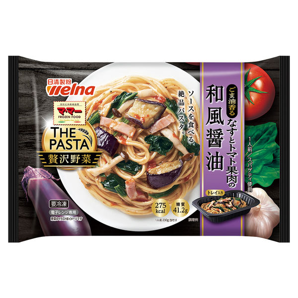 株）日清製粉ウェルナ [冷凍食品] マ・マー THE PASTA 贅沢野菜 なすとトマト果肉の和風醤油 230g×6個（直送品） - アスクル