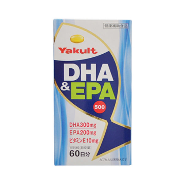 ヤクルトヘルスフーズ　DHA＆EPA500　5個（300粒×5）　サプリメント