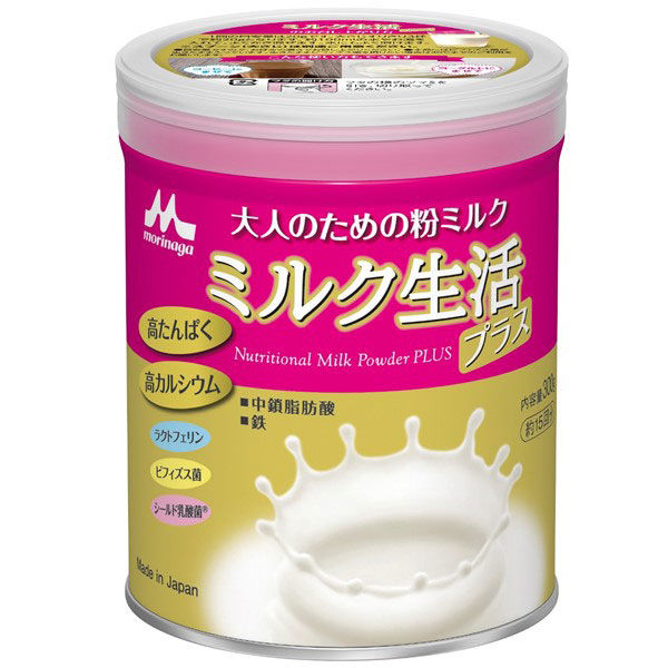 森永乳業 ミルク生活プラス 300g 5缶 大人のための粉ミルク カルシウム・乳酸菌・鉄分・タンパク質補給に - アスクル