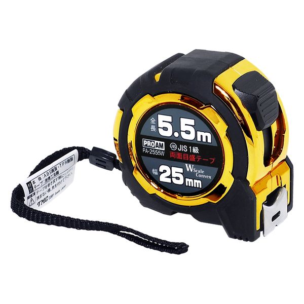 トヨミツ Wスケールコンベックス25mm×5.5m PA-2555W 1個（直送品