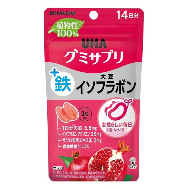 UHAグミサプリ鉄+大豆イソフラボン14日分 1袋 UHA味覚糖