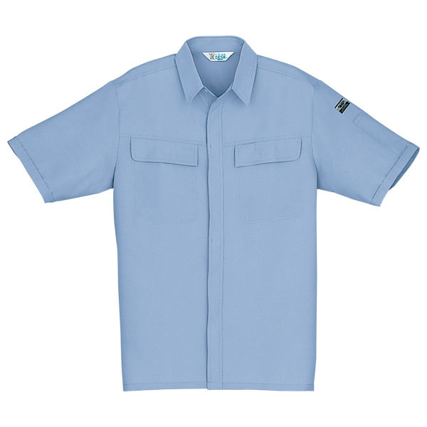自重堂　制服百科　低発塵製品制電半袖シャツ　ライトブルー　４Ｌ　921（直送品）